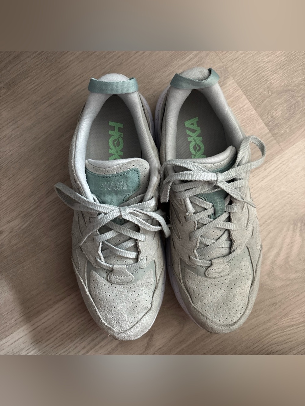 HOKA ONE One Men's 9.5 M Clifton L Suede Shoes Agave Green W 10.5 - Picture 6 of 7
